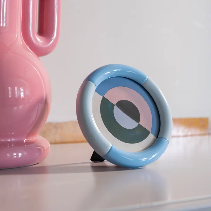 &klevering - Rift Bilderrahmen, Ø 12,5 cm, blau