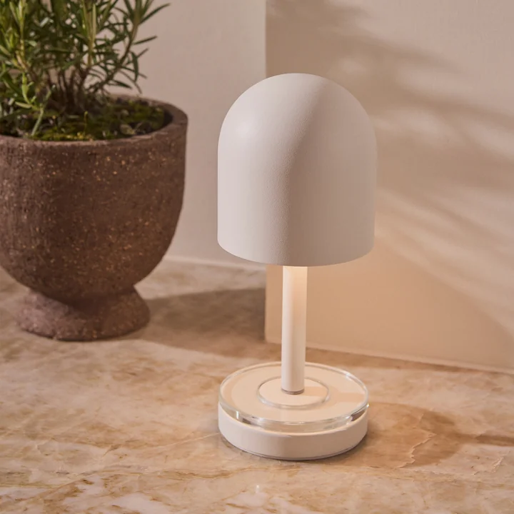 AYTM - Luceo Akku LED-Tischleuchte, Ø 9 x H 22 cm, weiß / klar