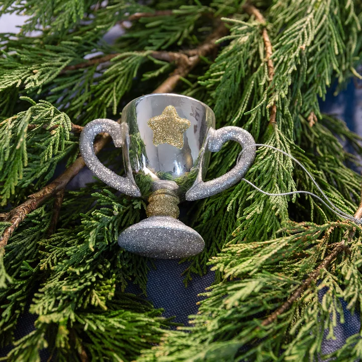 &klevering - Trophy Ornamente, silber / mehrfarbig