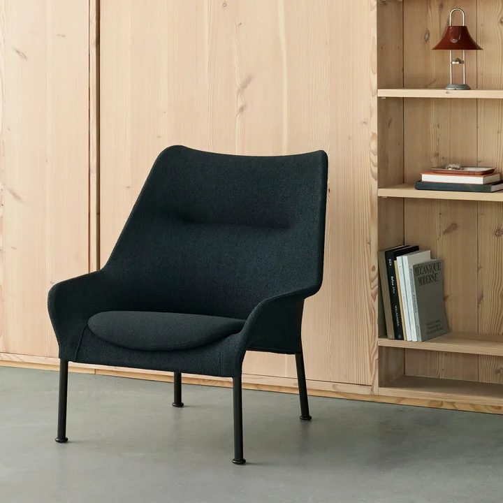 HAY - O2 Loungesessel, schwarz / schwarz (Lift) 