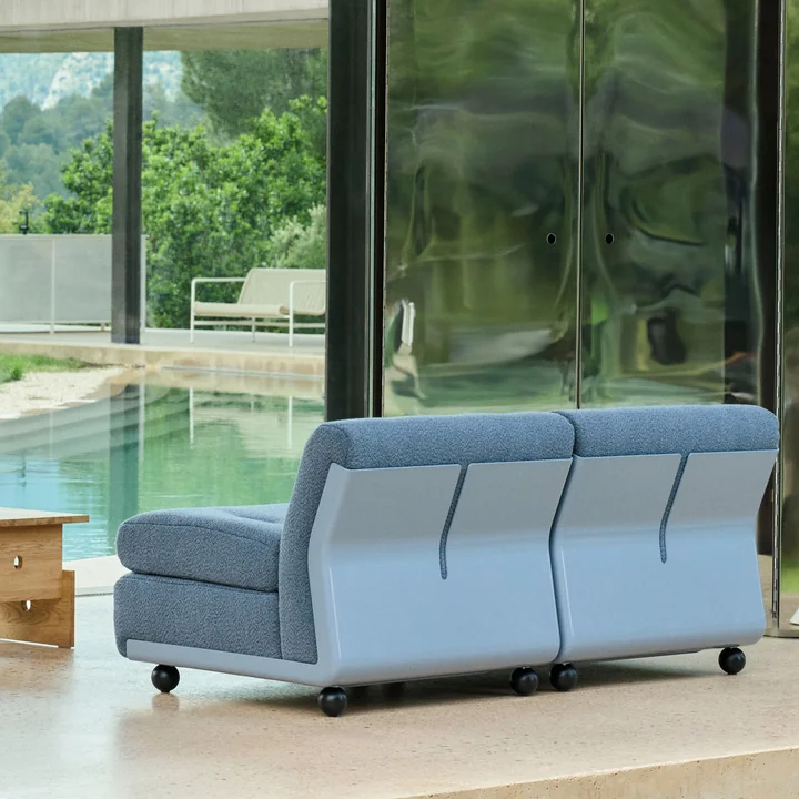 HAY - Amanta 2 Sitzer Sofa, frost blue / blaugrau (Kvadrat Naveli 723)