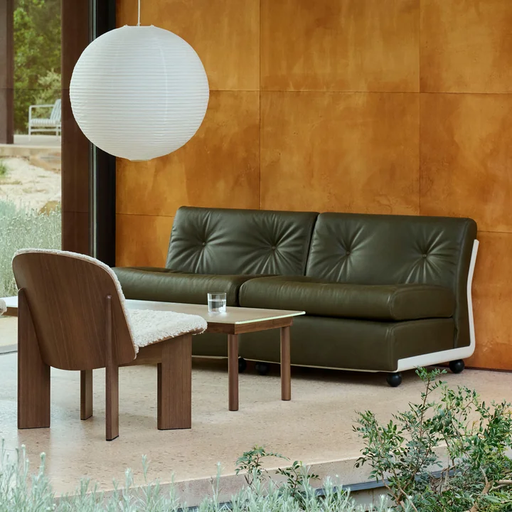 HAY - Amanta 2 Sitzer Sofa, cream beige / forest (Sense)