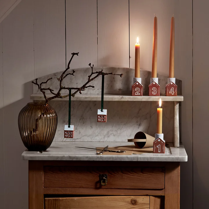 Kähler Design - Gingerbread Adventskerzenständer, braun (4er Set)