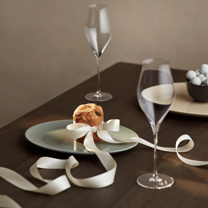 Lyngby Porcelæn - Rhombe Earth Servierplatte oval 21,5 x 28,5 cm, moss