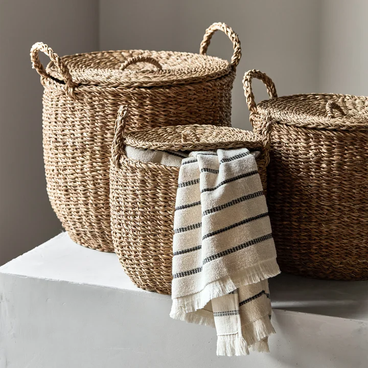 Meraki - Round Aufbewahrungskorb, Ø 29 x 27 cm, natur (3er-Set)