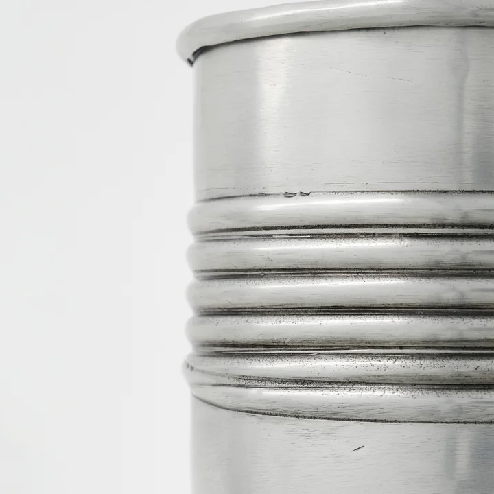 House Doctor - Groove Blumentopf, antiksilber-finish 