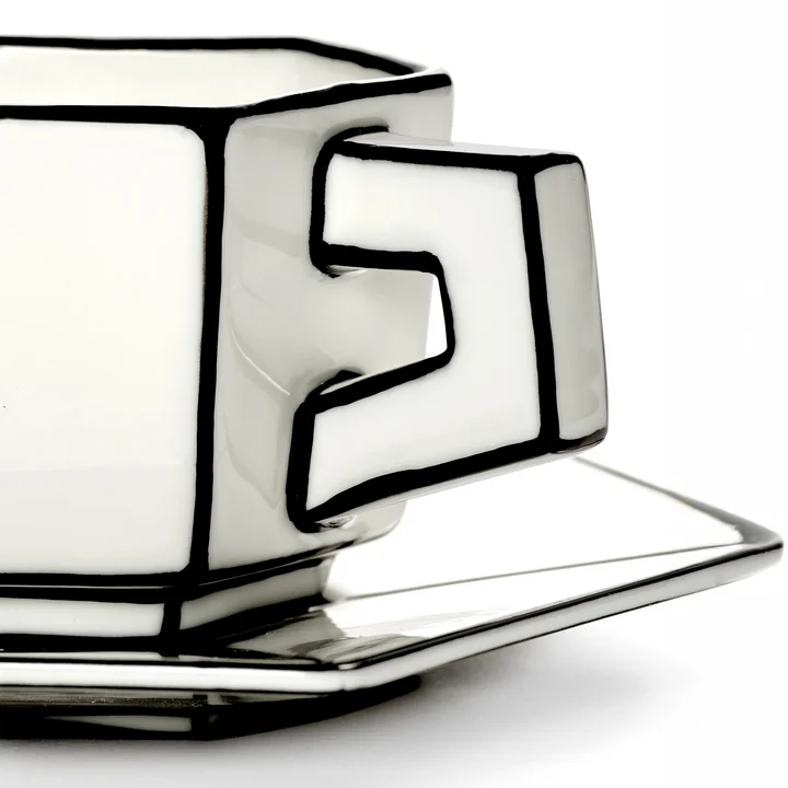 Serax - Carte Blanche Espressotasse mit Untertasse, weiß / schwarz