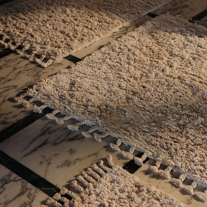 Ferm Living - Amass Hochflor Teppich, off-white