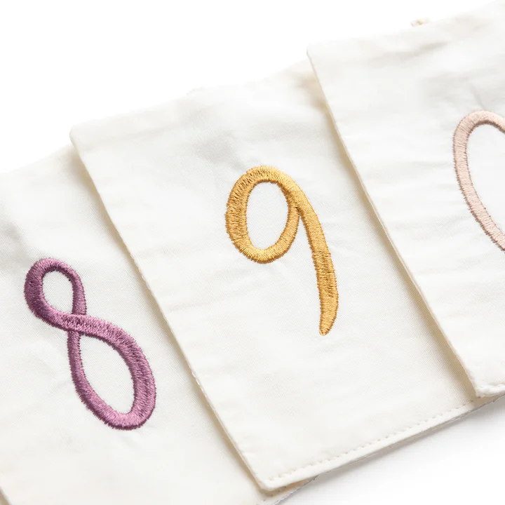 Sebra - Geburtstagsfahne Wimpel, Zahlen 0-9, Mehrfarbig