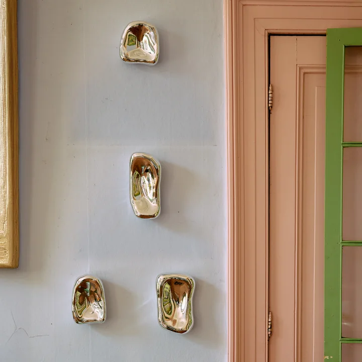 HKliving - Glas-Skulptur, Chrom (4er-Set)