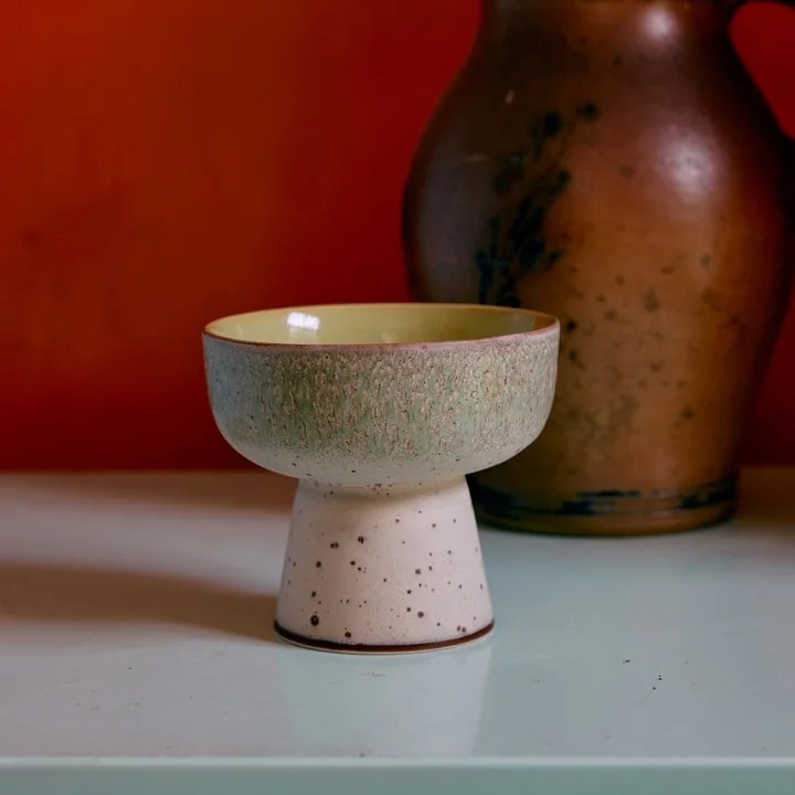 HKliving - 70's Tapas-Schale mit Fuß, Ø 12,5 cm, slush