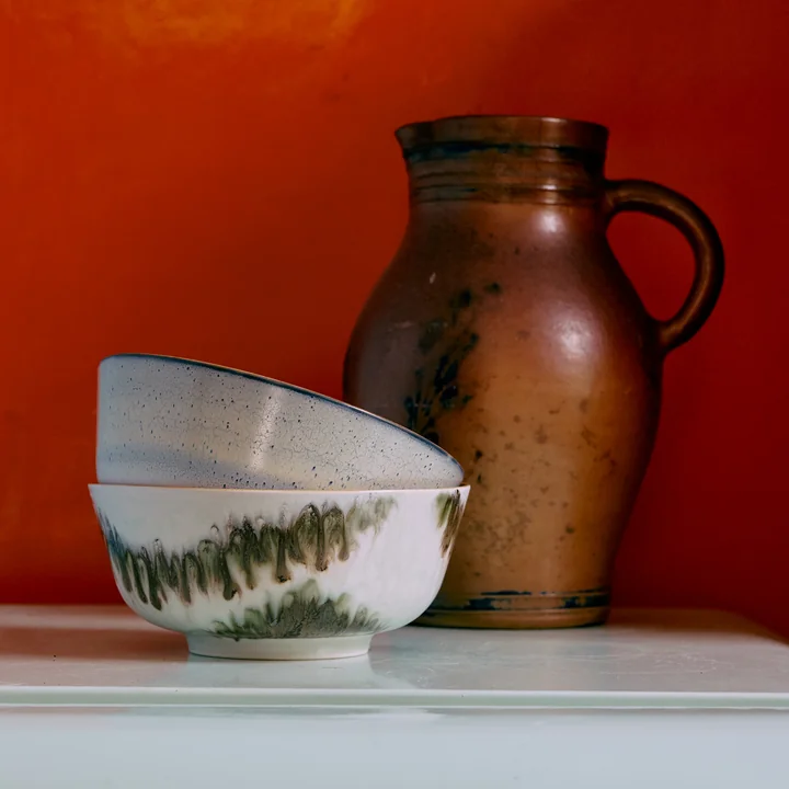 HKliving - 70's Ramen Schale, Ø 19 cm, minimalism (2er-Set)