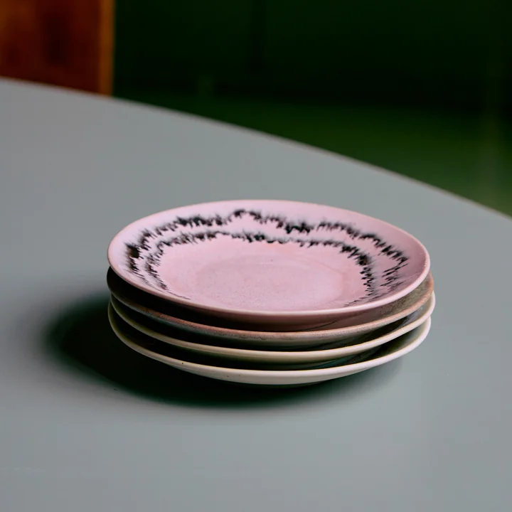 HKliving - 70's Snack- und Saucenteller, Ø 11,5 cm, doodle (4er-Set)