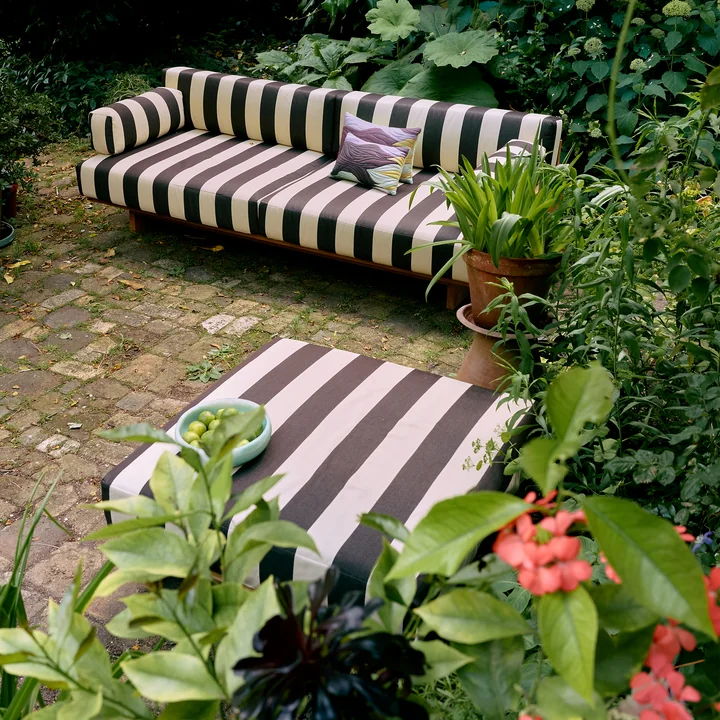 HKliving - Outdoor Hocker, Teak / stracciatella