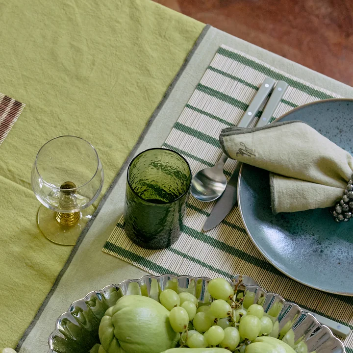 HKliving - Tube Trinkglas, H 12 cm / 400 ml, olive