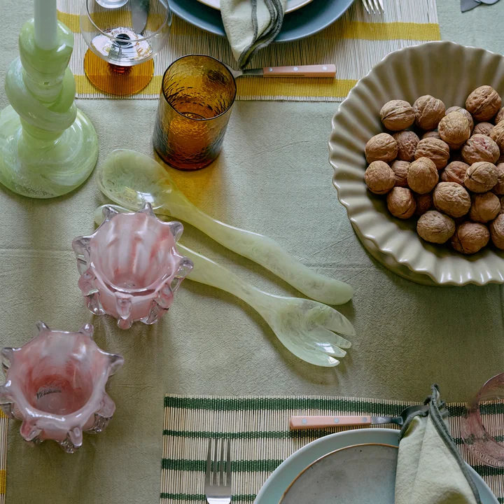 HKliving - Salat Besteck-Set, mist green (2-tlg.)