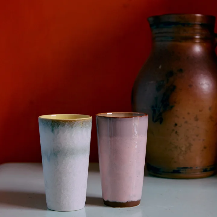 HKliving - 70's Latte Macchiato Becher, 280 ml, fresco (2er-Set)