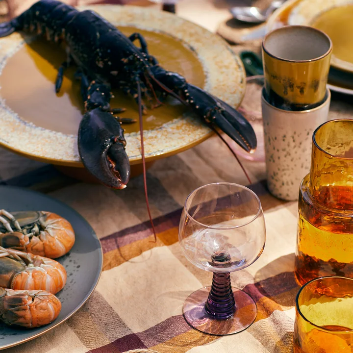 HKliving - 70's Latte Macchiato Becher, 280 ml, brine (2er-Set)