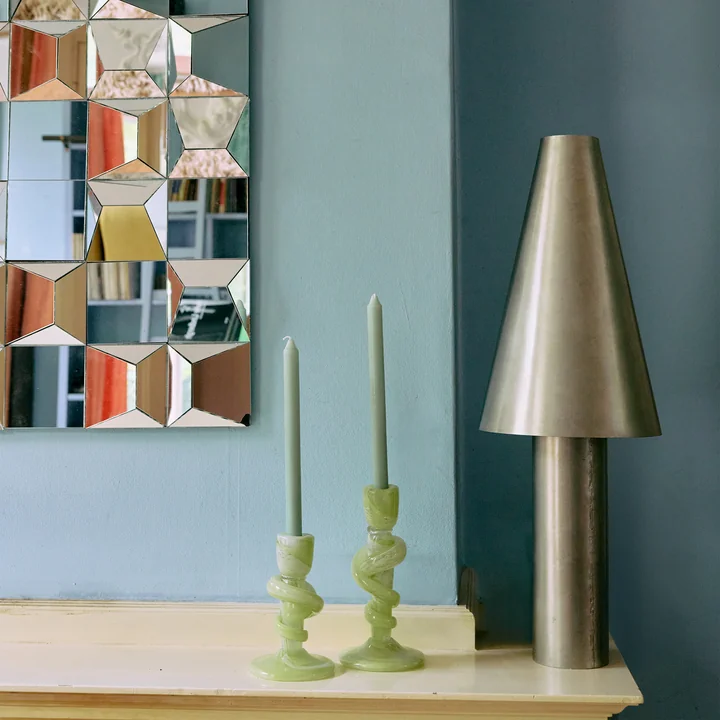 HKliving - Metal Cone Tischleuchte, silbergrau