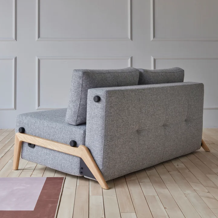 Innovation Living - Cubed 160 Schlafsofa, 168 x 98 cm, Eiche / hellgrau (565 Twist Granite)