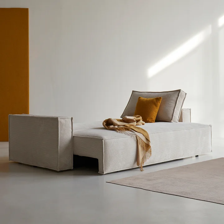 Innovation Living - Newilla Schlafsofa, 246 x 110 cm, elfenbein (595 Corduroy)