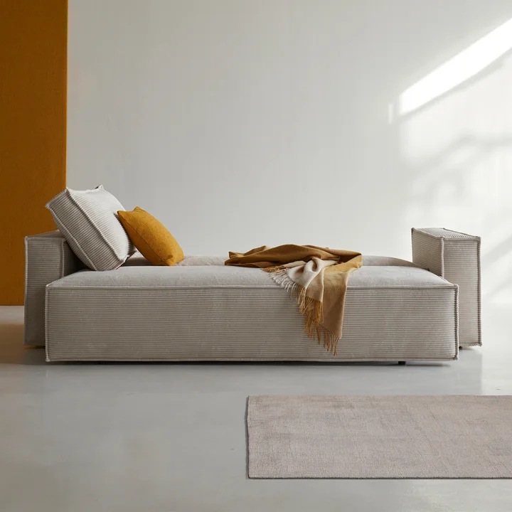 Innovation Living - Newilla Schlafsofa, 246 x 110 cm, elfenbein (595 Corduroy)
