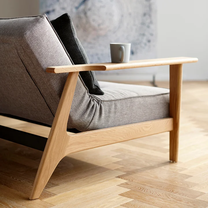 Innovation Living - Splitback Frej Schlafsofa, 232 x 99 cm, grau (521 Mixed Dance)