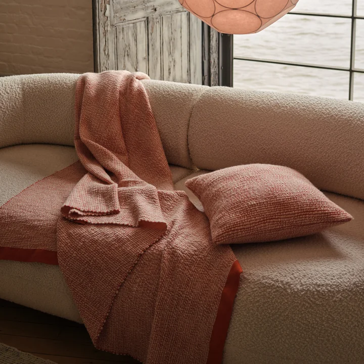 Tom Dixon - Thread Kissen, 50 x 50 cm, orange / weiß