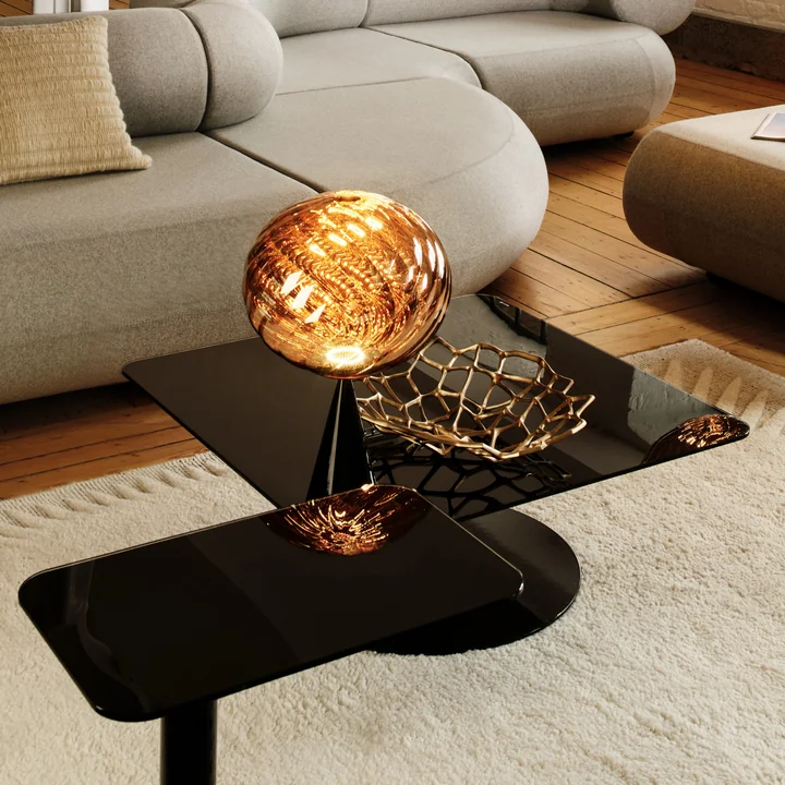 Tom Dixon - Whirl Cone Fat LED Tischleuchte, gold / schwarz