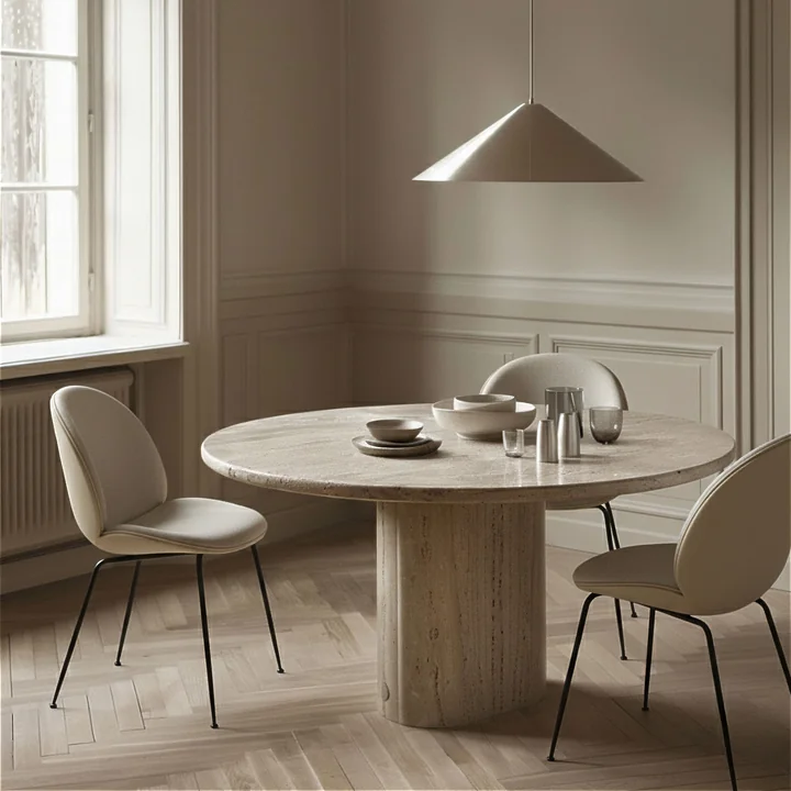 Gubi - Beetle Dining Chair Vollpolsterung (Conic Base), schwarz / Vidar (146) / Leder Valencia (Exclusive Edtion)