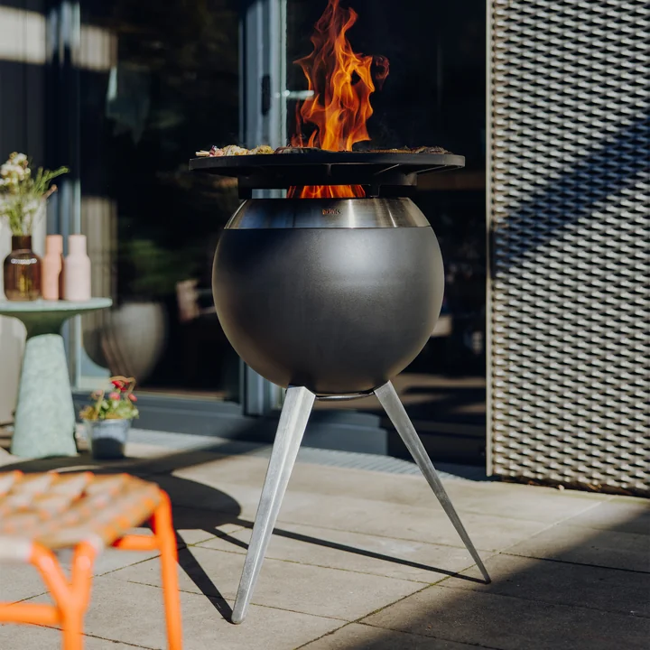 höfats - Moon 45 Plancha-Grillset hoch, Edelstahl / schwarz