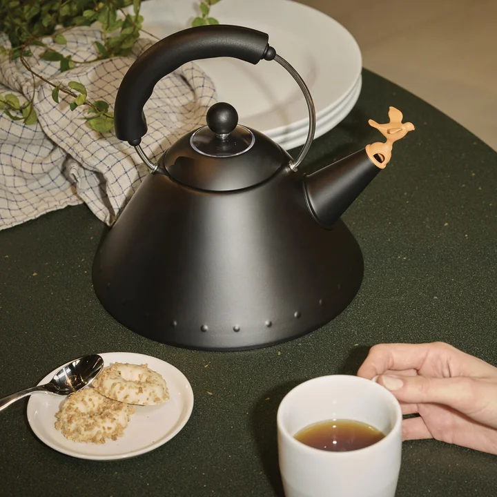 Alessi - Wasserkessel 9093 "Bird Kettle", schwarz / schwarz