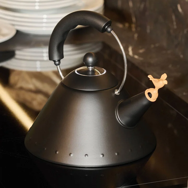 Alessi - Wasserkessel 9093 "Bird Kettle", schwarz / schwarz