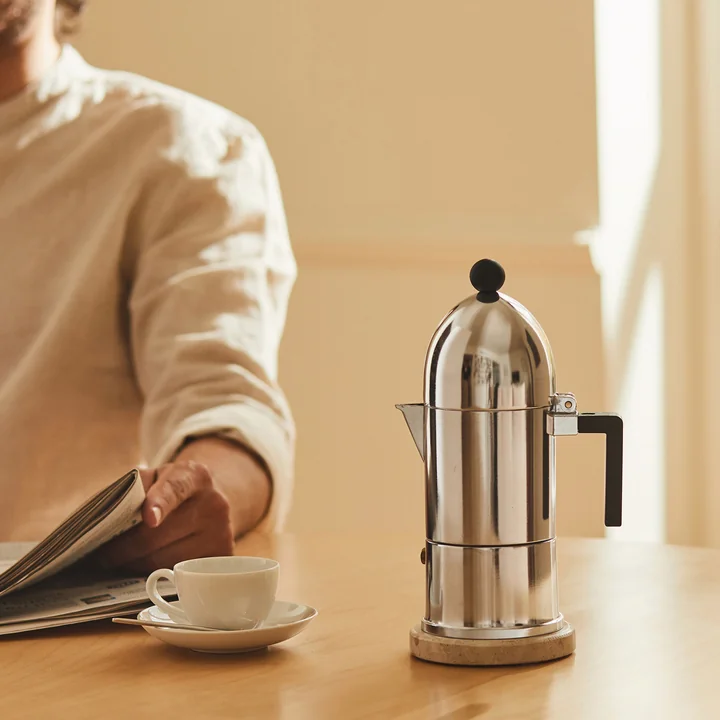 A di Alessi - La Cupola Espressomaschine 9095, Induktion, 30 cl, schwarz