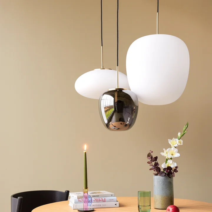 Hübsch Interior - Muse Pendelleuchte, Ø 40 cm, Messing / weiß