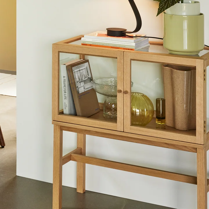 Hübsch Interior - Poetic Display Schrank, H 88 cm, Glas / Eiche natur