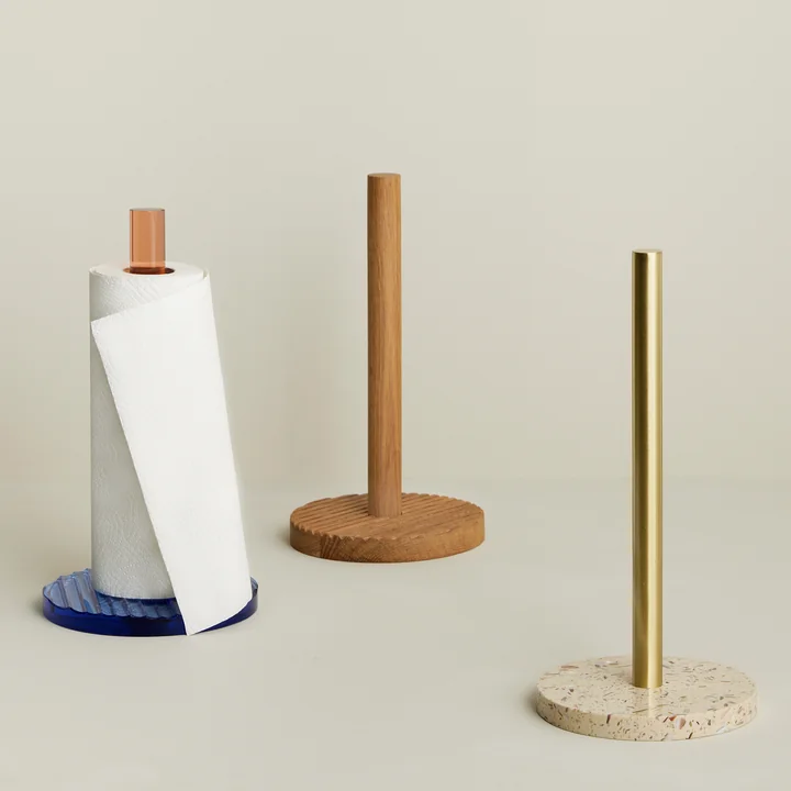Hübsch Interior - Wave Küchenrollenhalter, H 28 cm, Eiche