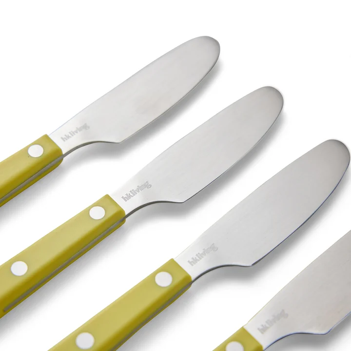 HKliving - 70's Buttermesser, lemon (4er-Set)