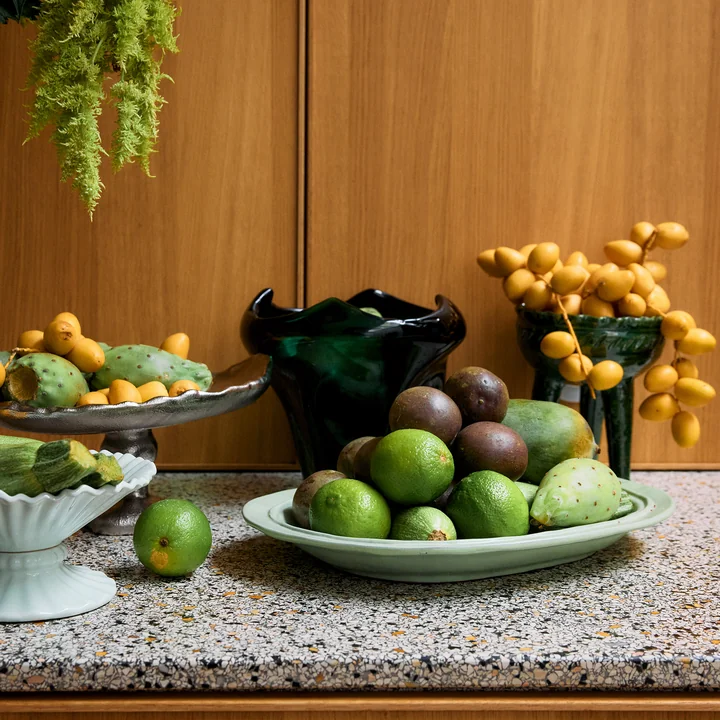 HKliving - Folded Glasvase, smaragdgrün