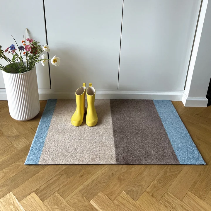 tica copenhagen - Stripes Horizontal Läufer, 60 x 90 cm, ivory / sand / blue