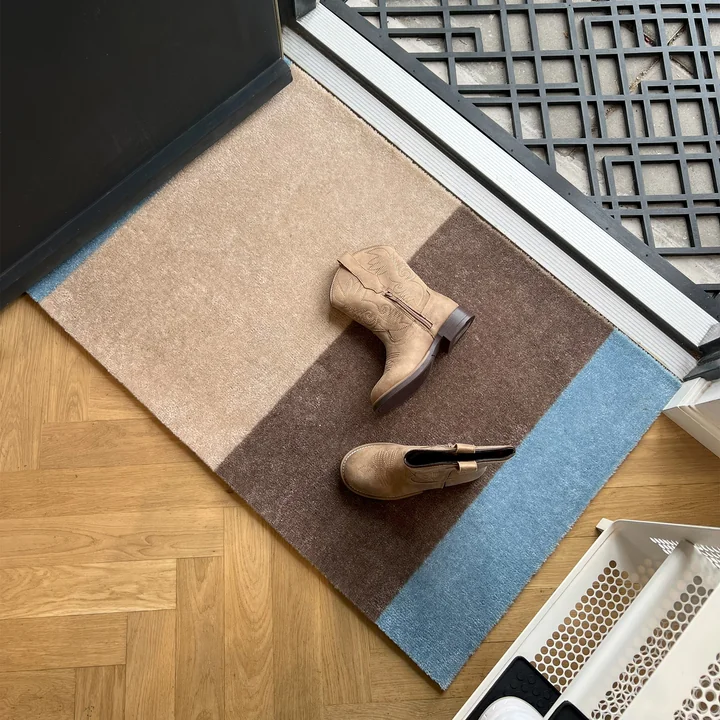 tica copenhagen - Stripes Horizontal Läufer, 60 x 90 cm, ivory / sand / blue