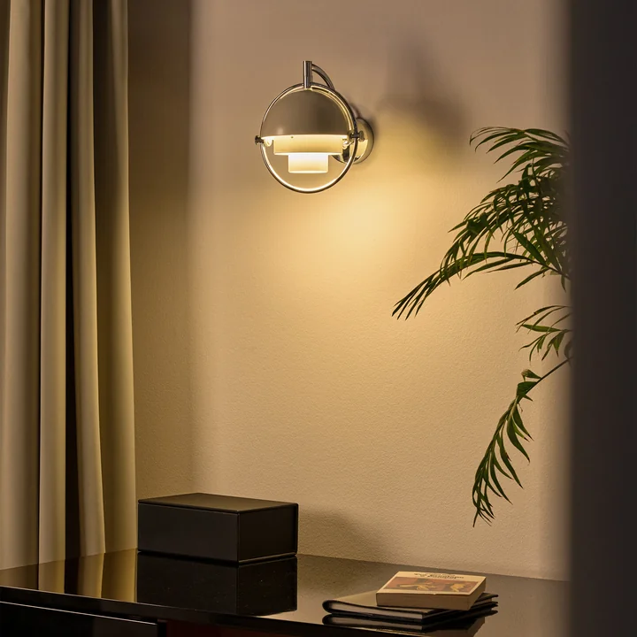 Gubi - Multi-Lite Wandleuchte, Chrom / weiß semi matt