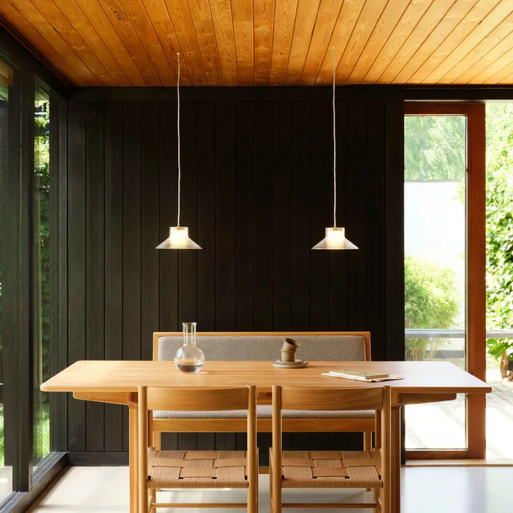 FDB Møbler - Sletterhage Pendelleuchte, Ø 28 cm, Opalglas / Aluminium silber