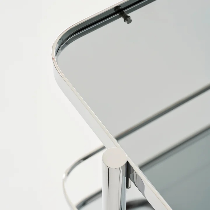 Thonet - S 179 Servierwagen, Chrom / grau