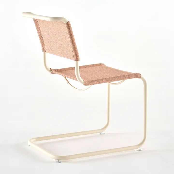 Thonet - S 33 V Stuhl, perlweiß / lotus (Stoff Rohi Cento)
