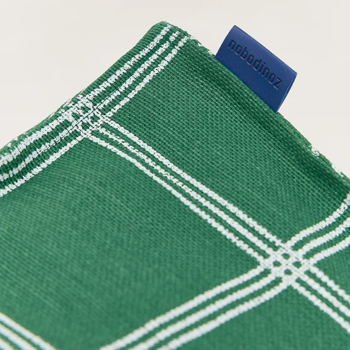 Nobodinoz - Vibes Long Sitzsack (für Erwachsene), green white windowpane