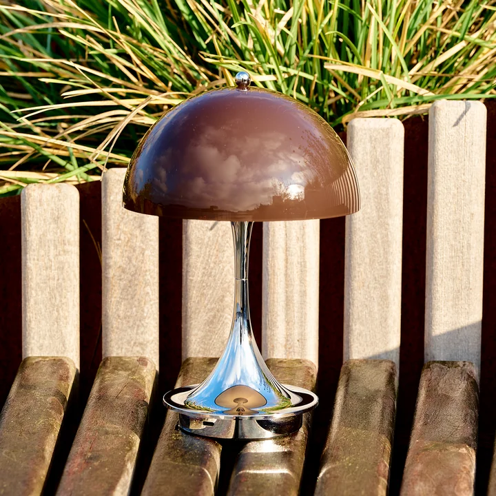 Louis Poulsen - Panthella 160 Portable V3 Akku LED-Tischleuchte, chrom / original opal braun