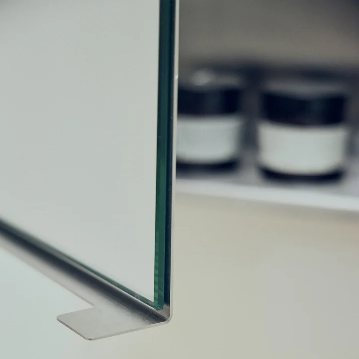 Form & Refine - Taper Spiegelschrank, 40 x 40 cm, Edelstahl gebürstet