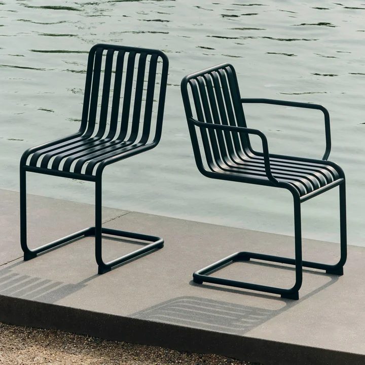 HAY - Palissade Cantilever Stuhl und Armlehnenstuhl, anthrazit