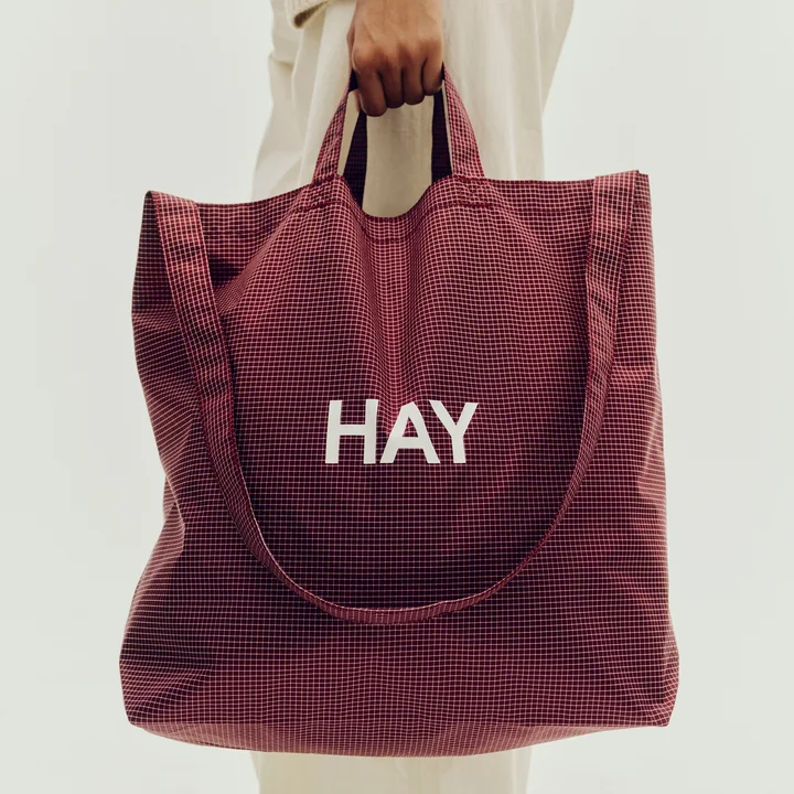 HAY - Grid Crossover Bag M, burgundy